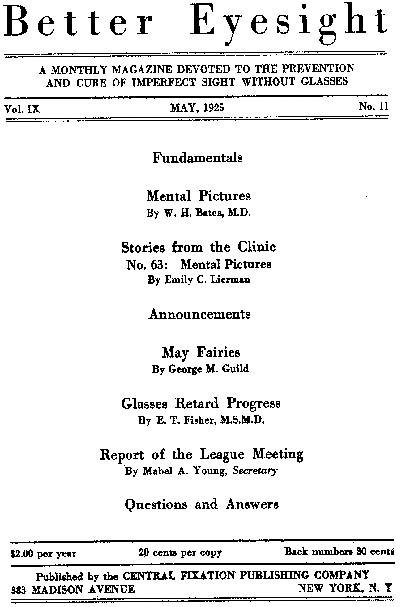 Better Eyesight - May 1925