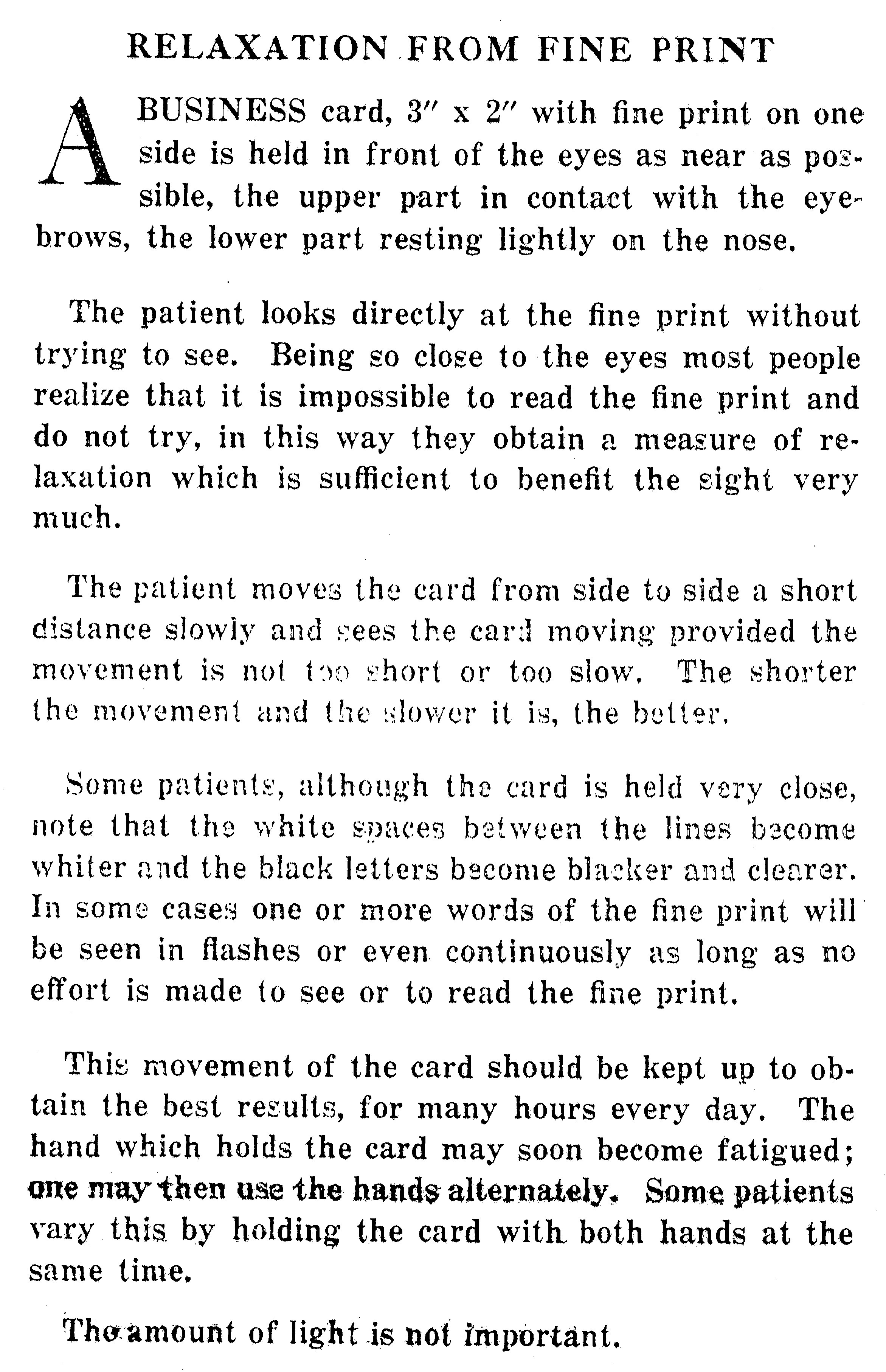 Fine Print Article from Ophthalmologist Bates